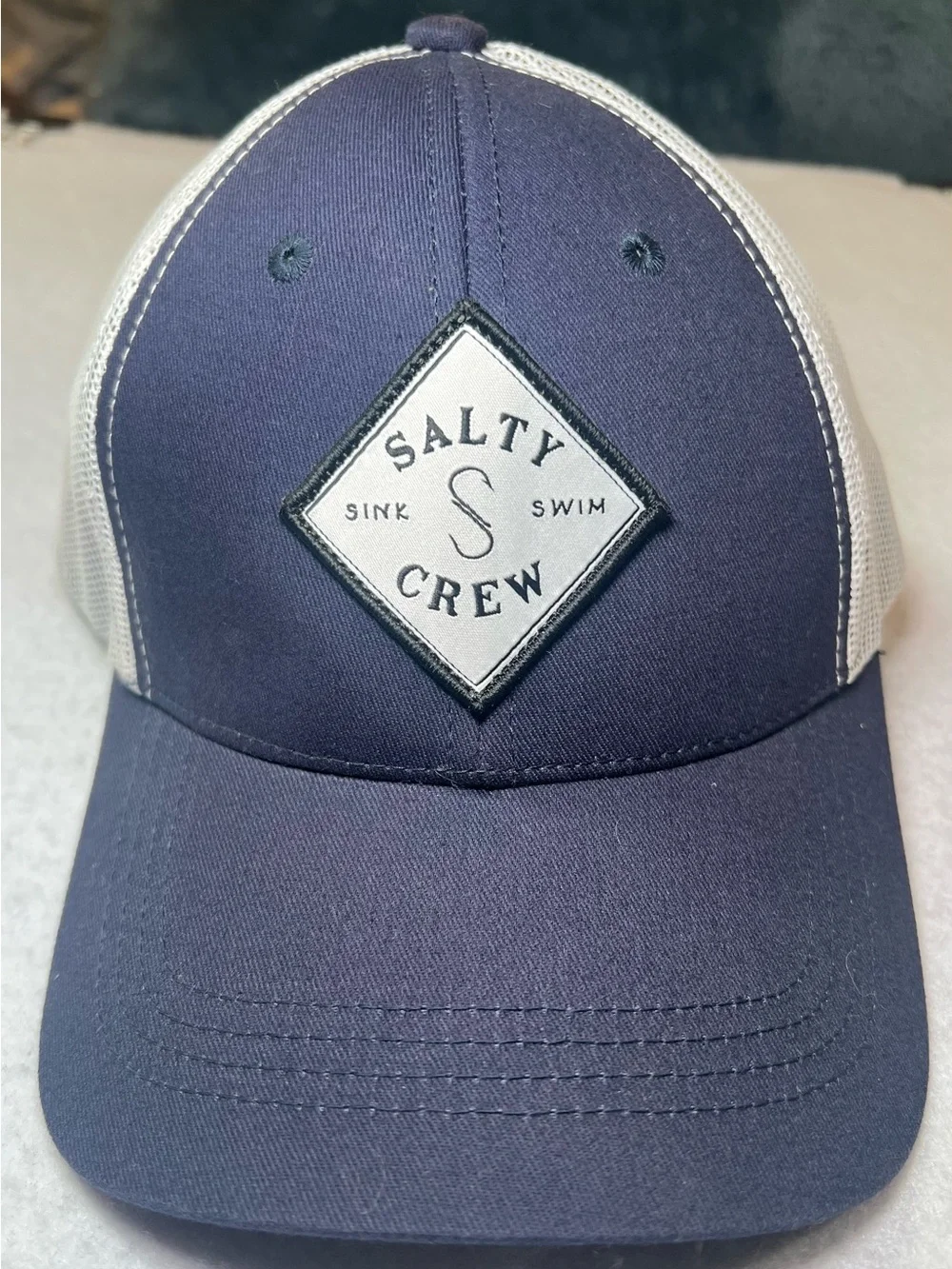 Salty Crew Youth Sealine Retro Trucker Hat Navy Blue OSFM Snapback Cap